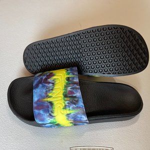 Vans Slides Tie Dye Mysterio Yellow Blue Purple Men's Size 12